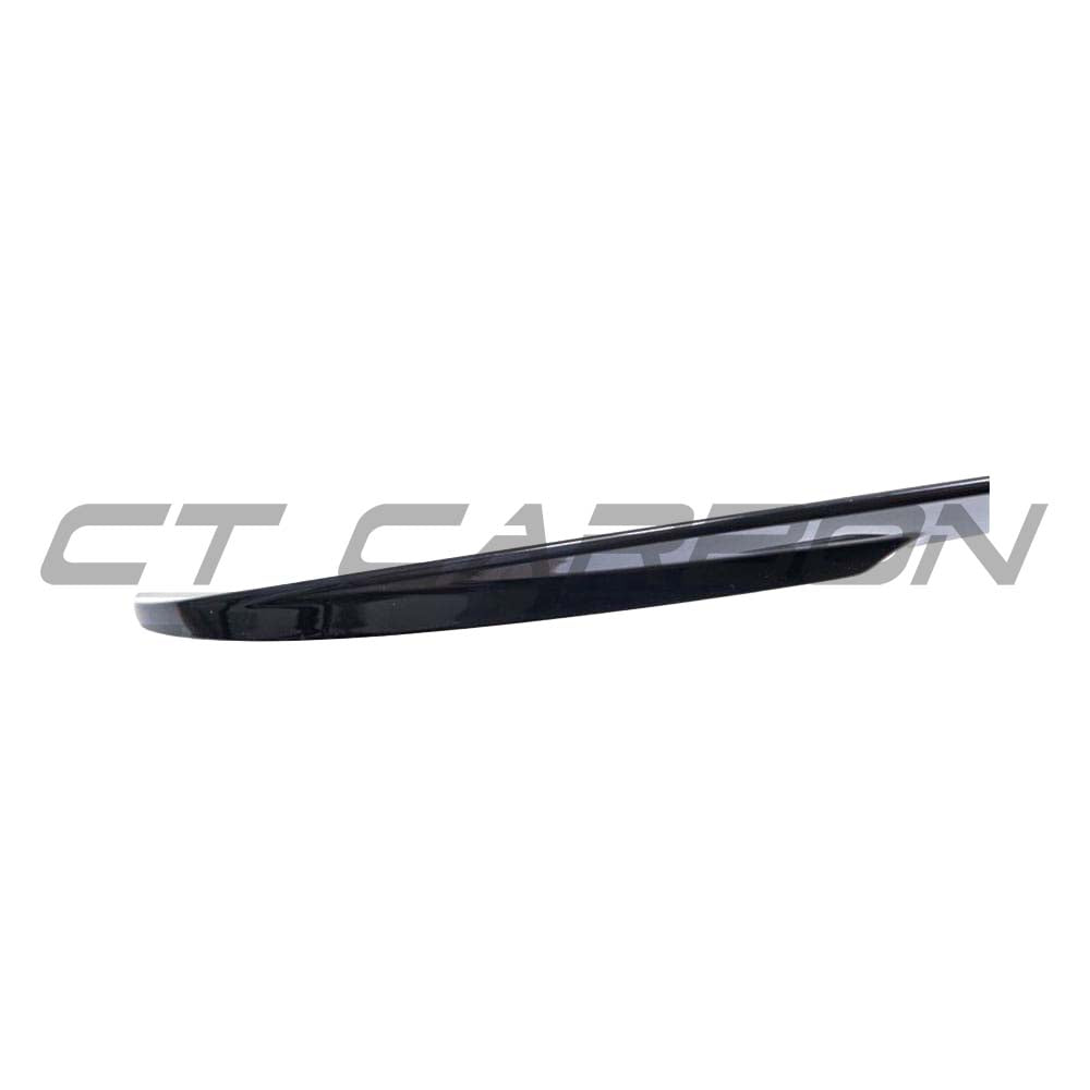 BMW 3 Series F30 gloss black full kit with dual exhaust by CT Carbon, featuring sleek black exterior and MP-style design.