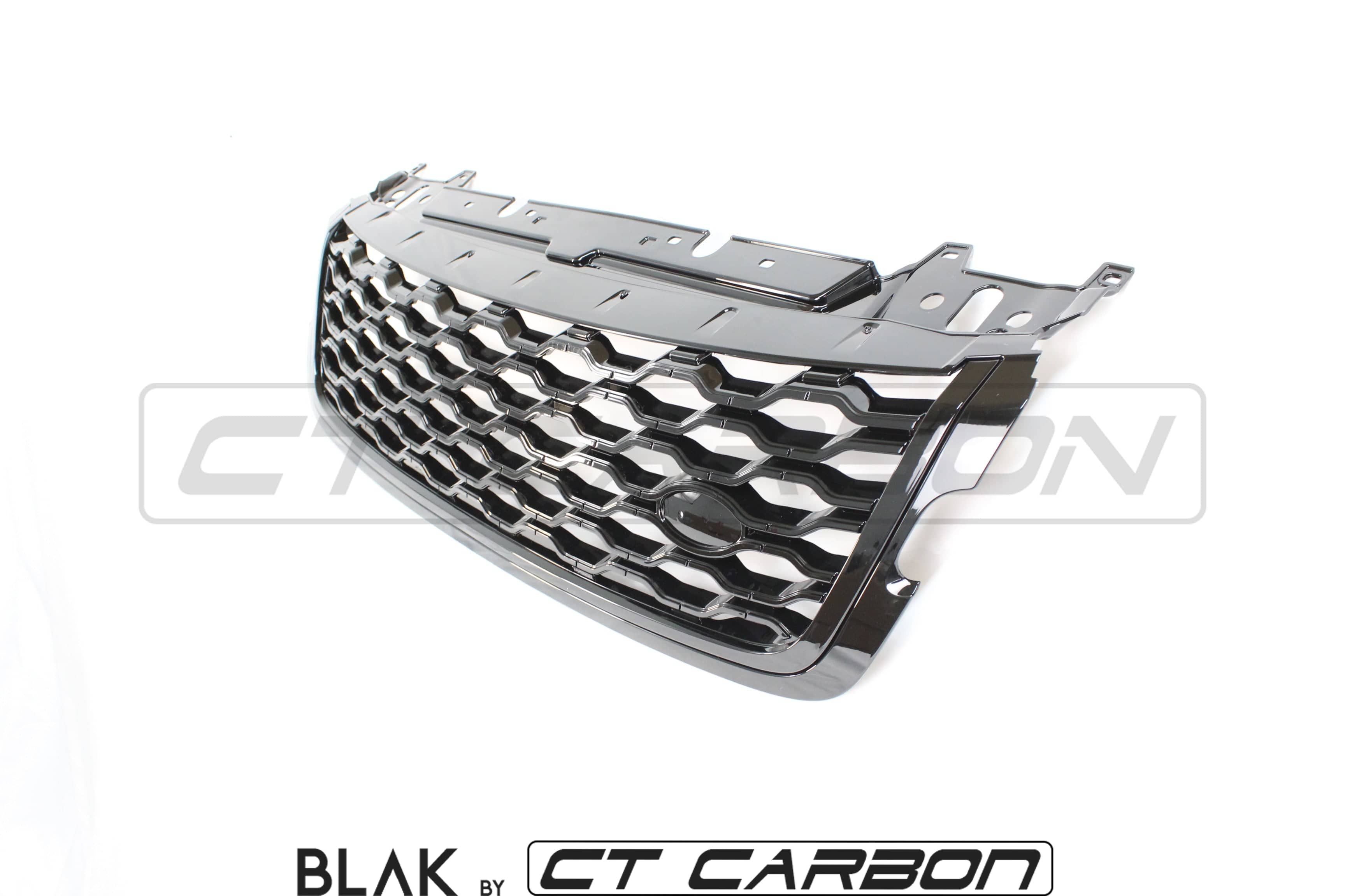 Full black edition trim kit for Range Rover Velar by CT Carbon, includes black accents and upgrades for 2017+ models.
