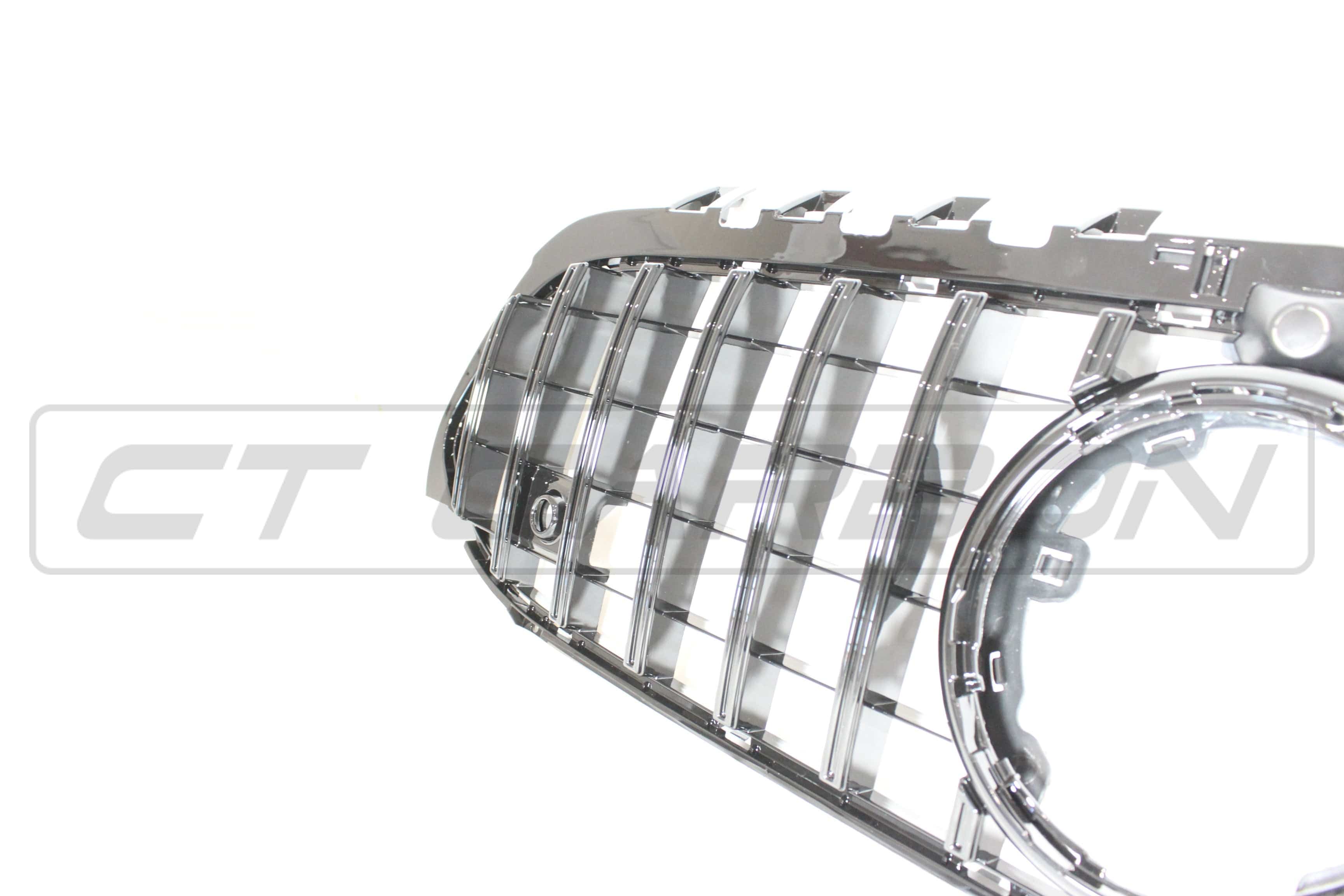 Mercedes V177 W177 A-Class Panamerica black grille by CT Carbon, showcasing the sleek, textured black grille design on a vehicle.