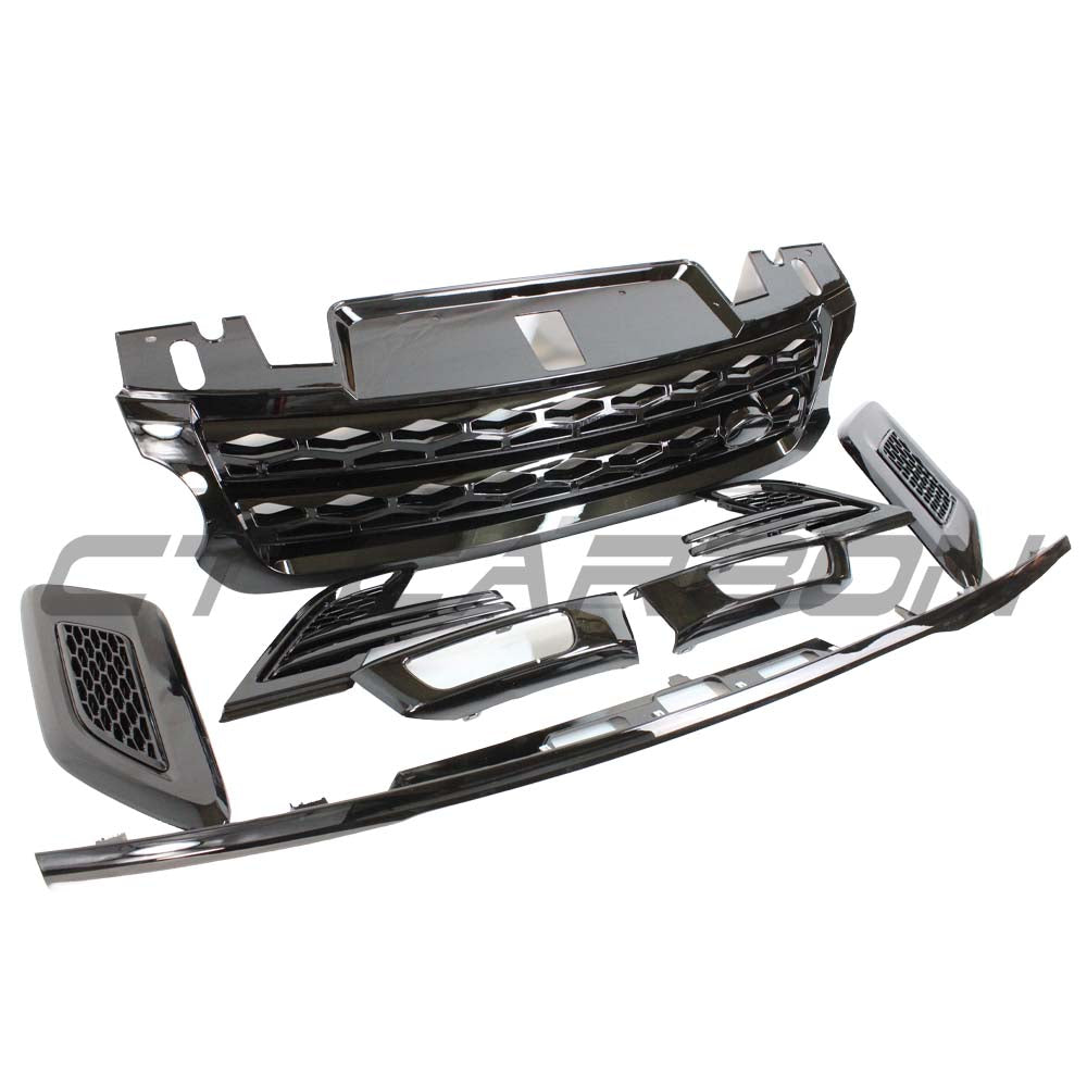 CT Carbon black splitter kit for Range Rover Sport L494 2014-2017 Full Black Edition trim pack, shown installed.