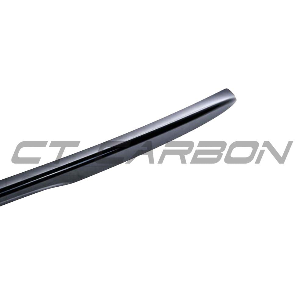 BMW 2 Series F22 gloss black full kit with twin exhaust by CT Carbon, featuring sleek black spoiler and MP style design.