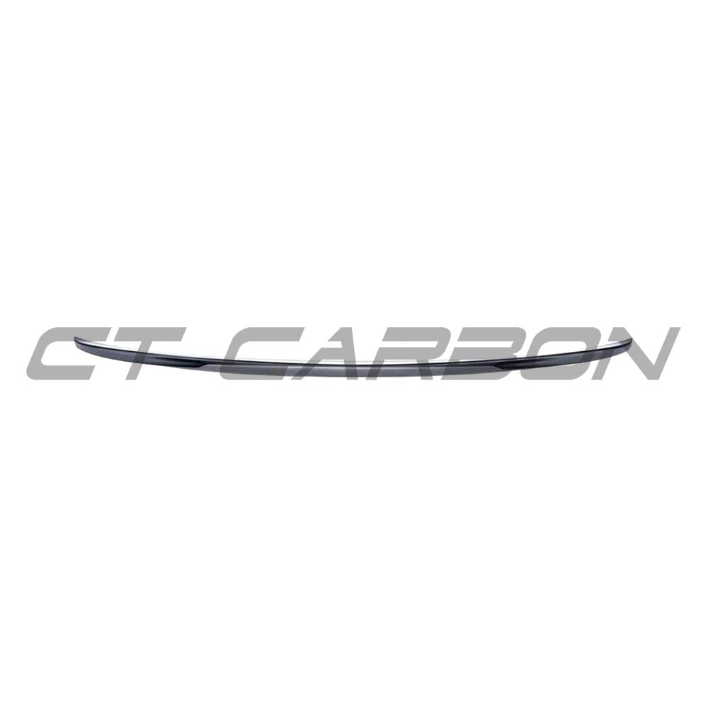 BMW 2 Series F22 gloss black spoiler by CT Carbon, MP style, mounted on the vehicle showing sleek aerodynamic design.