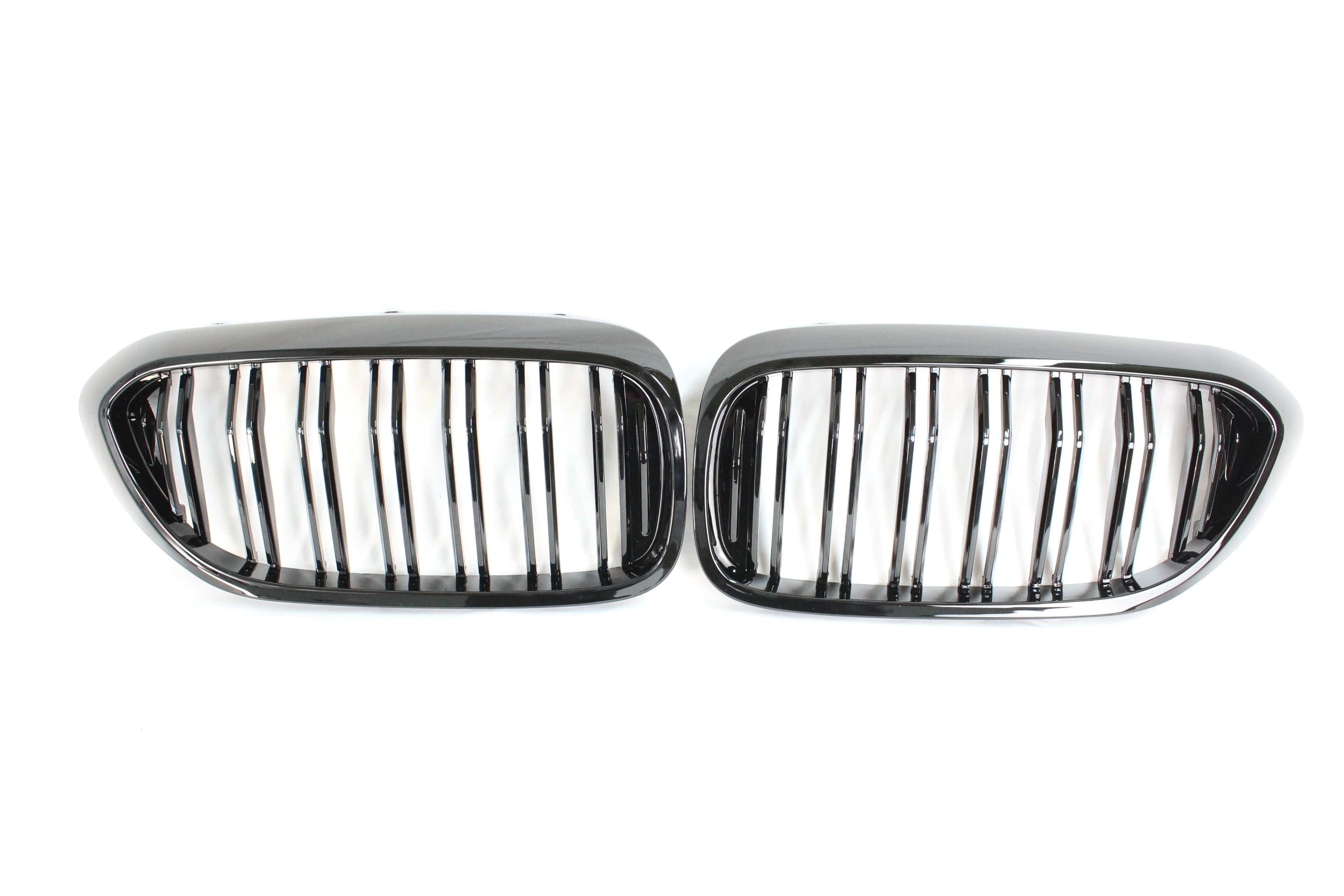 BMW M5 F90 and 5 Series G30 double slat black grille by CT Carbon, showcasing sleek black design and premium vehicle styling.