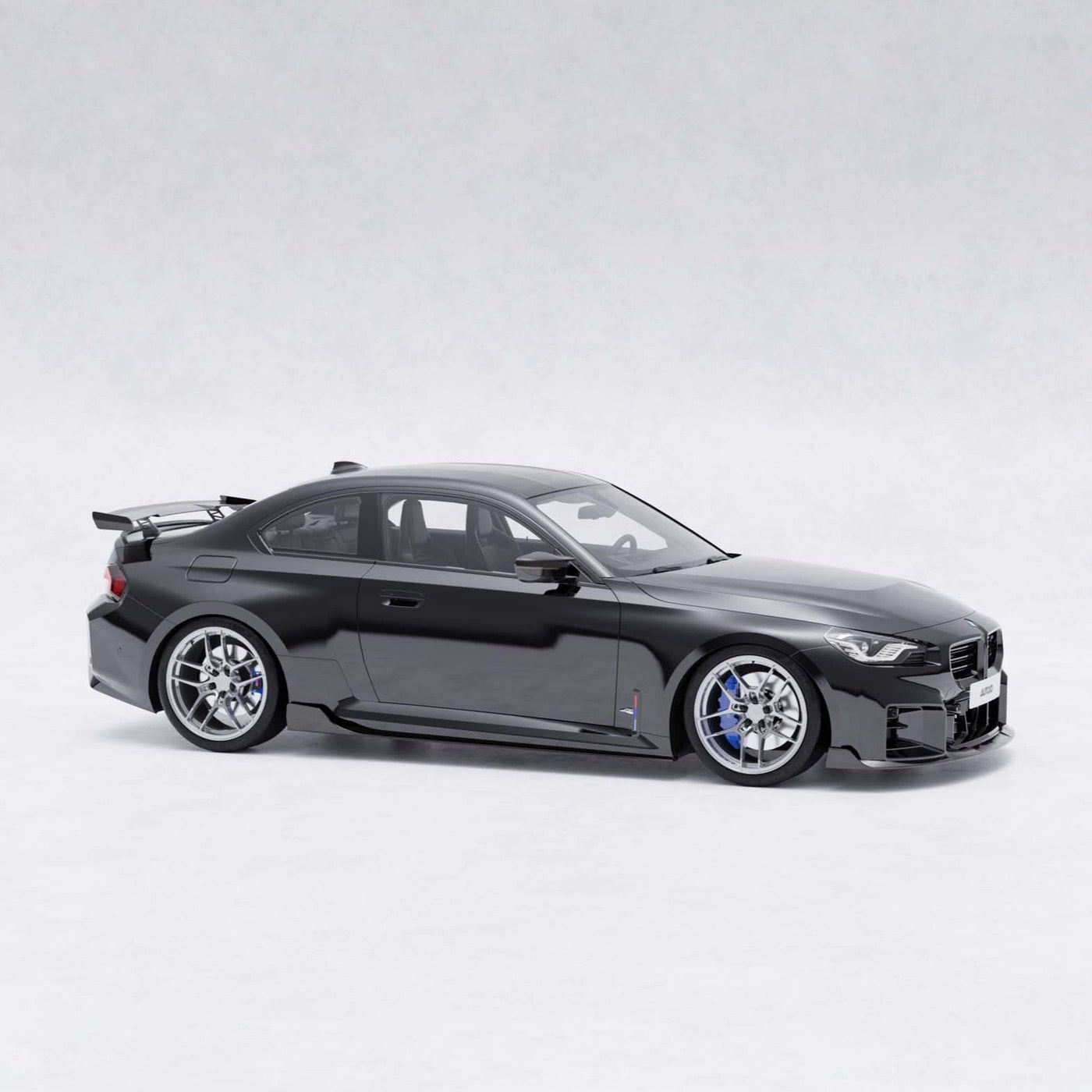 BMW G87 M2 TR87 pre-preg carbon fibre side skirts by TREVORA, showing sleek, lightweight aerodynamic design for 2023 model.