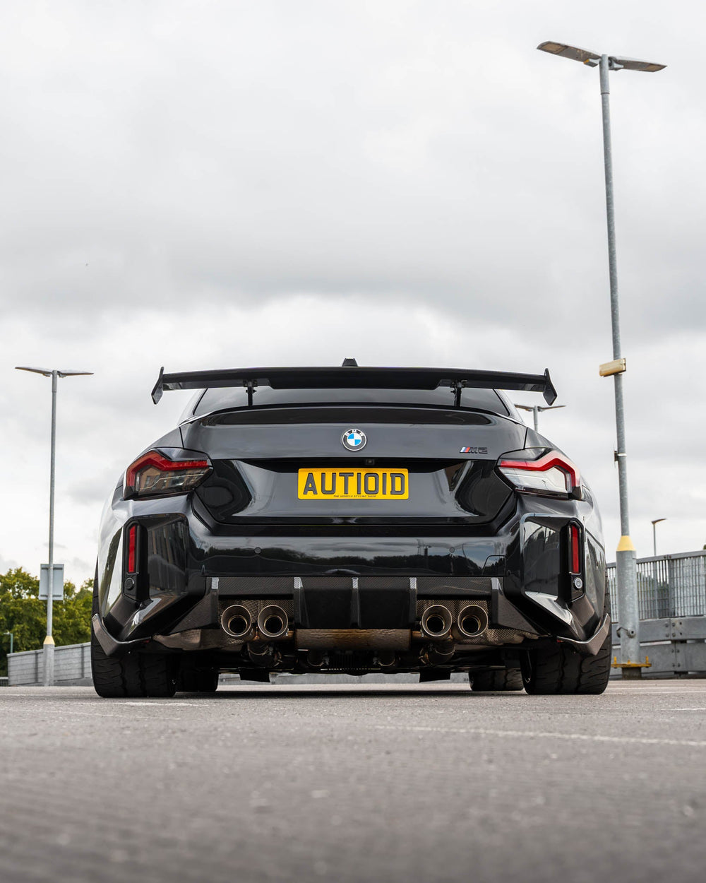 BMW M2 G87, 2 Series, and M240i G42 TREVORA Pre-Preg Carbon Fibre Rear Wing spoiler, showcasing sleek aerodynamic design.