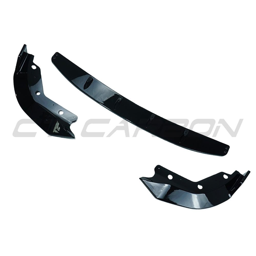 BMW G20 G21 3 Series 2019-2021 CT Carbon gloss black splitter V2, front car splitter with sleek finish visible in the image