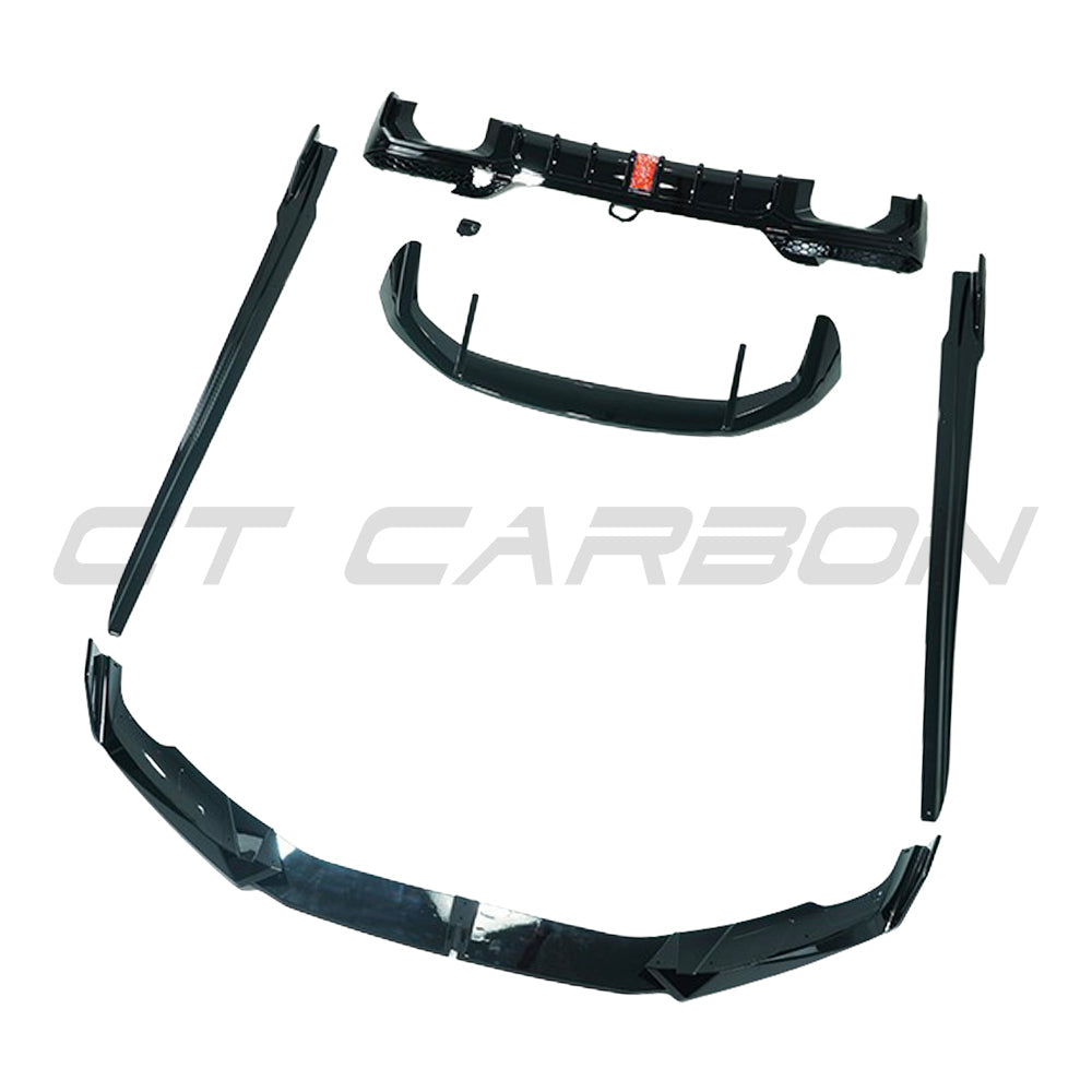 BMW X3 G01 and G08 2021-2024 full gloss black kit with tips by CT Carbon, featuring sleek black accents and exhaust tips.