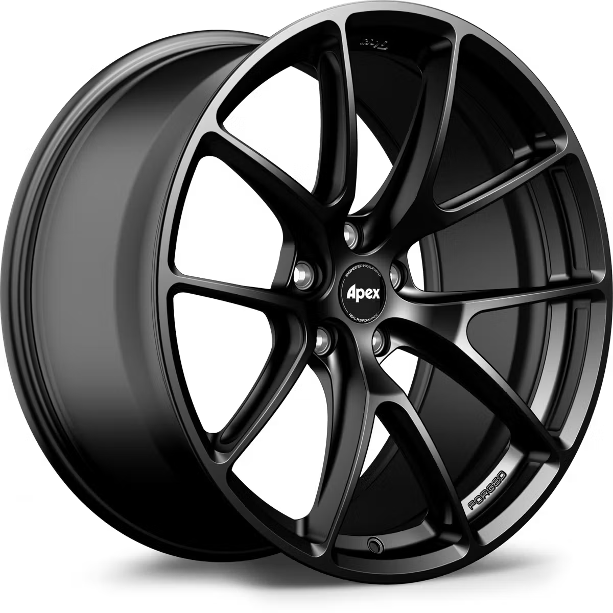 Apex VS-5RX forged alloy wheels featuring a sleek multi-spoke design and a polished finish, suitable for high-performance vehicles.
