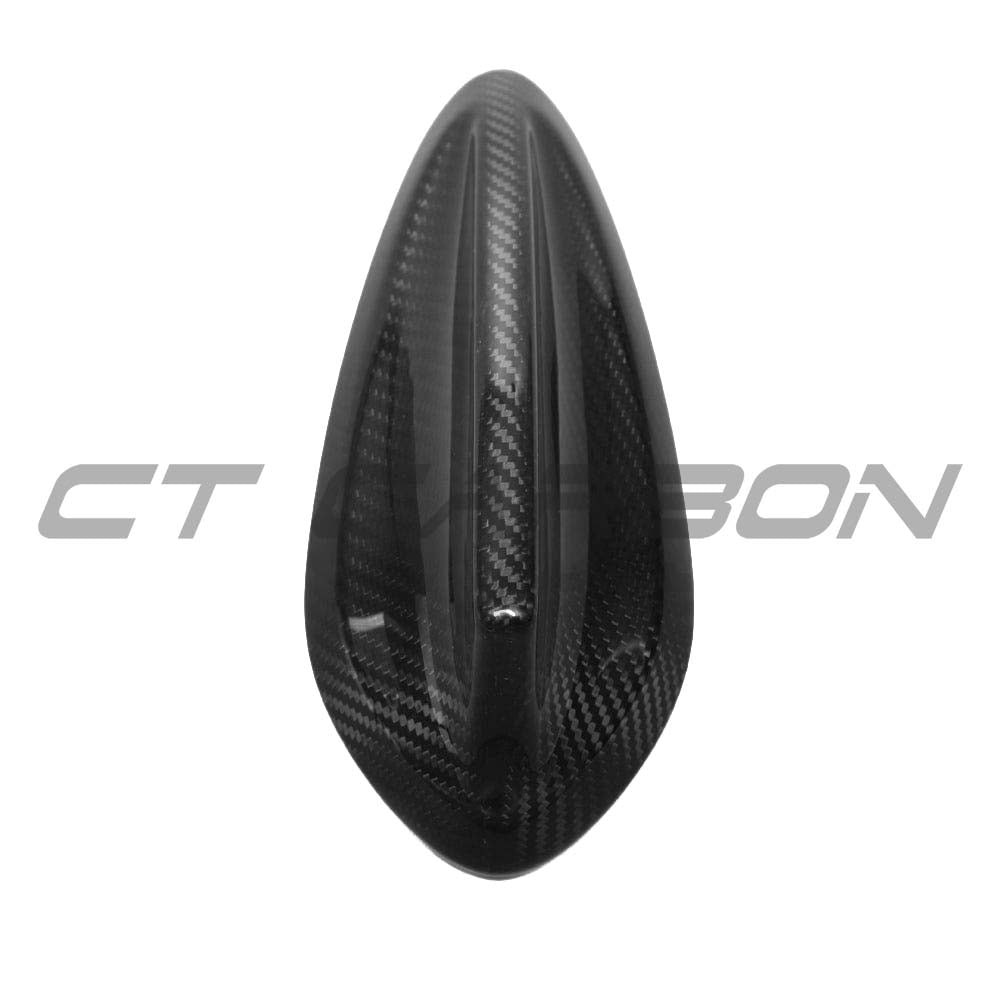 BMW Fxx carbon fibre antenna cover by CT Carbon, close-up of sleek, lightweight accessory enhancing vehicle's exterior style.