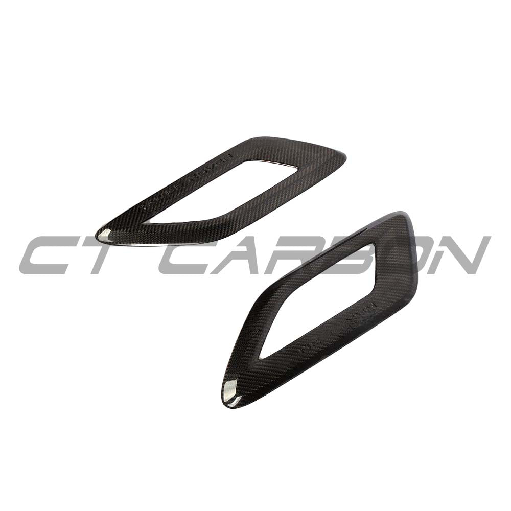 CT Carbon Range Rover Sport carbon fibre bonnet intake trim showing sleek carbon fibre finish and precise fit for vehicle enhancement.