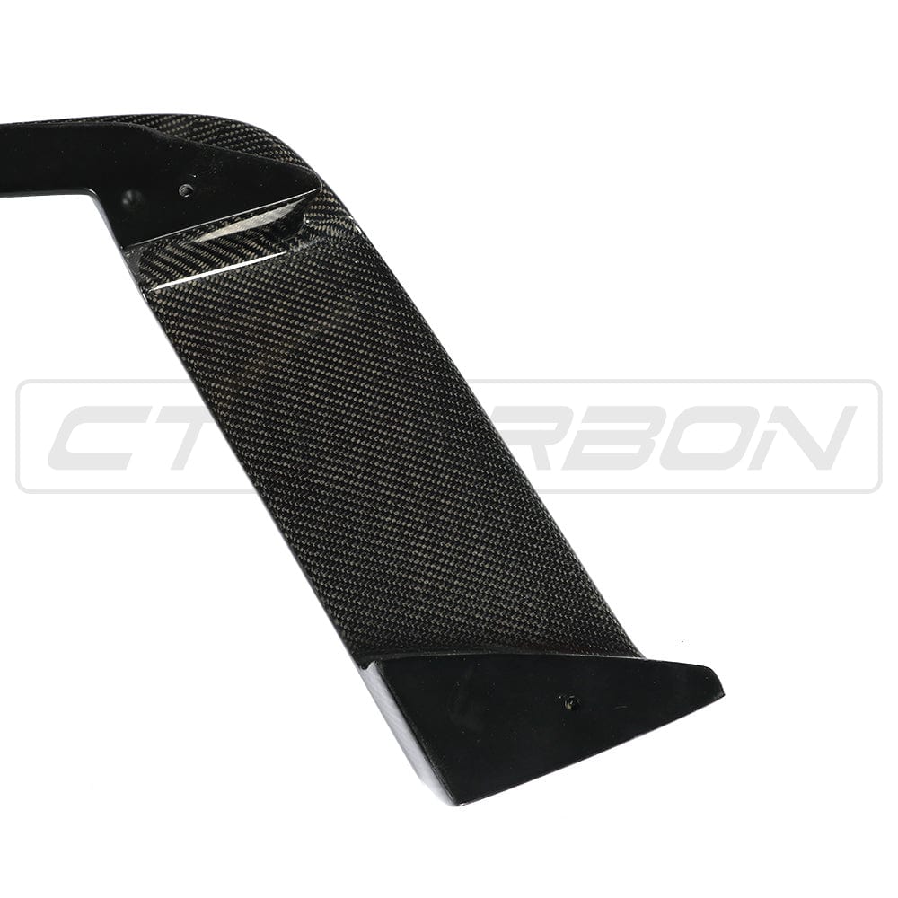 BMW F90 M5 CT Carbon fiber diffuser V2, 3D-style, showcasing sleek carbon fiber design and aerodynamic features.