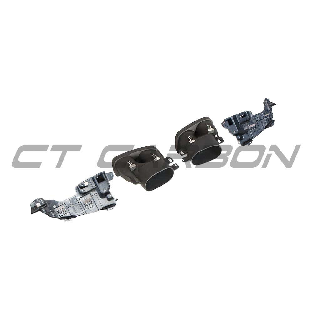 CT Carbon diffuser with exhaust tips for Mercedes W205 C63 and C63S saloon, featuring carbon fiber finish and B-style design.