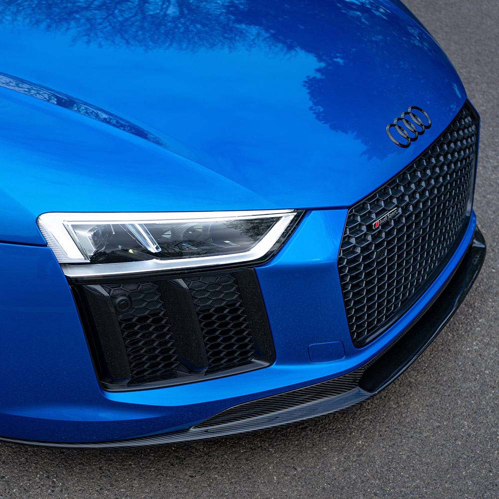 Full carbon fibre kit for Audi R8 V10 Gen 2 2015-2019 by CT Carbon, showcasing sleek carbon fibre panels and components.