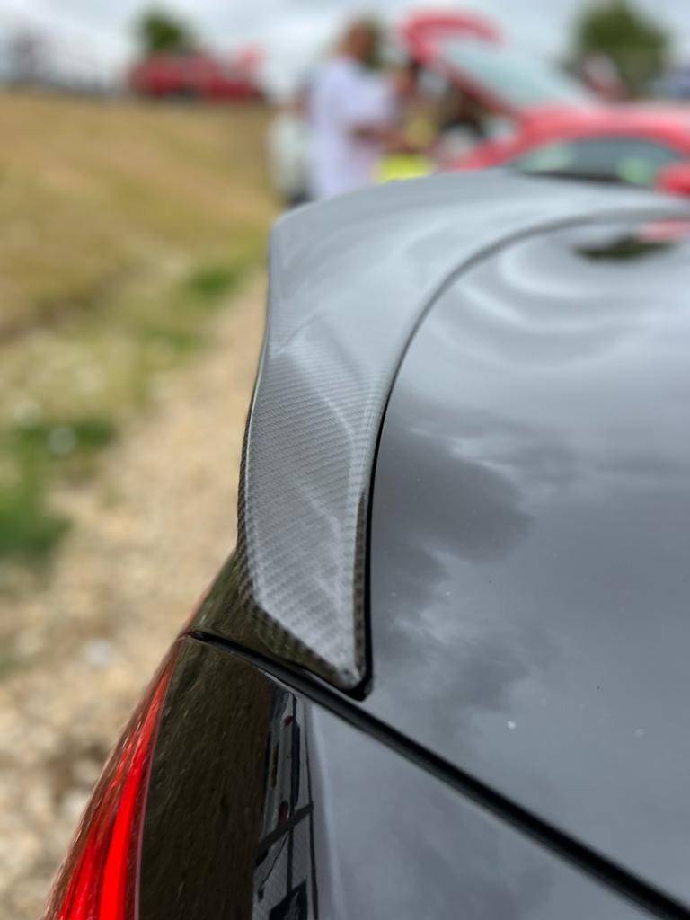 Full carbon fiber kit for Mercedes C63 W205 2015-2018 convertible by CT Carbon, showing the sleek carbon fiber components.