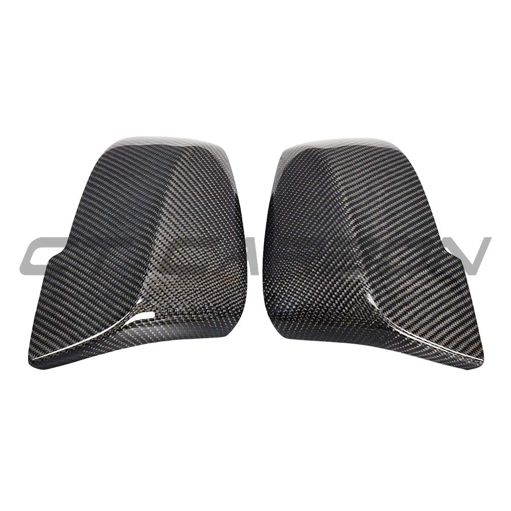BMW Fxx Series carbon mirror replacement by CT Carbon, OE style side mirrors with a sleek carbon finish.
