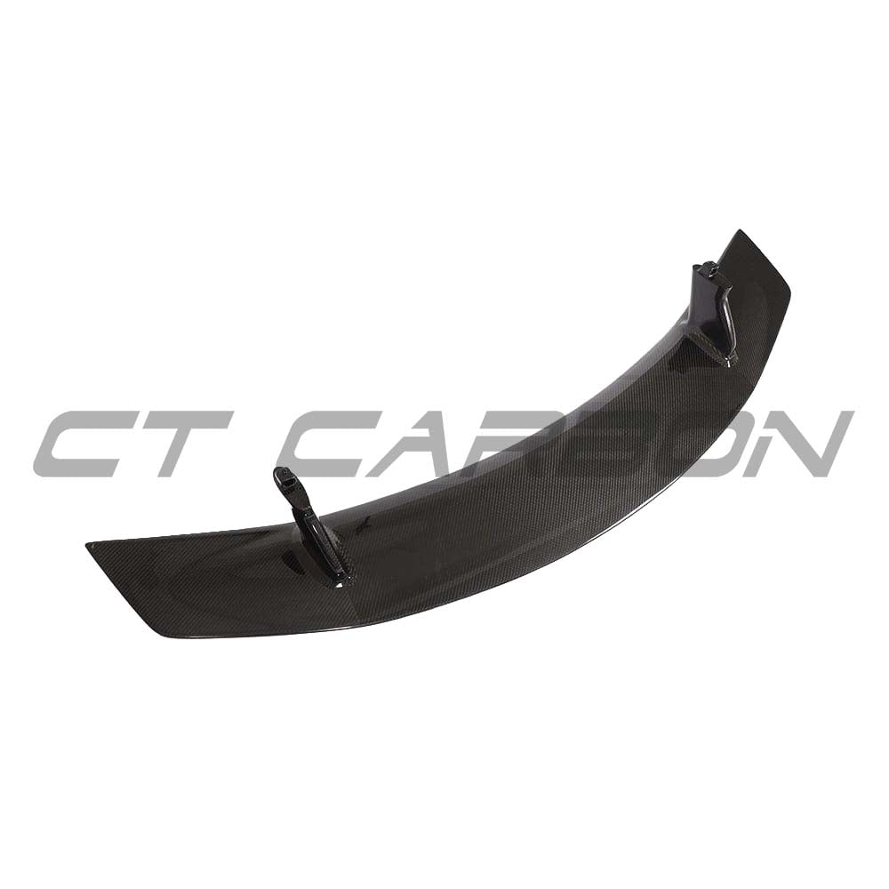CT Carbon Audi R8 V10 Gen 2/2.5 carbon fibre rear wing spoiler with V-style design, enhancing aerodynamics and sporty look.