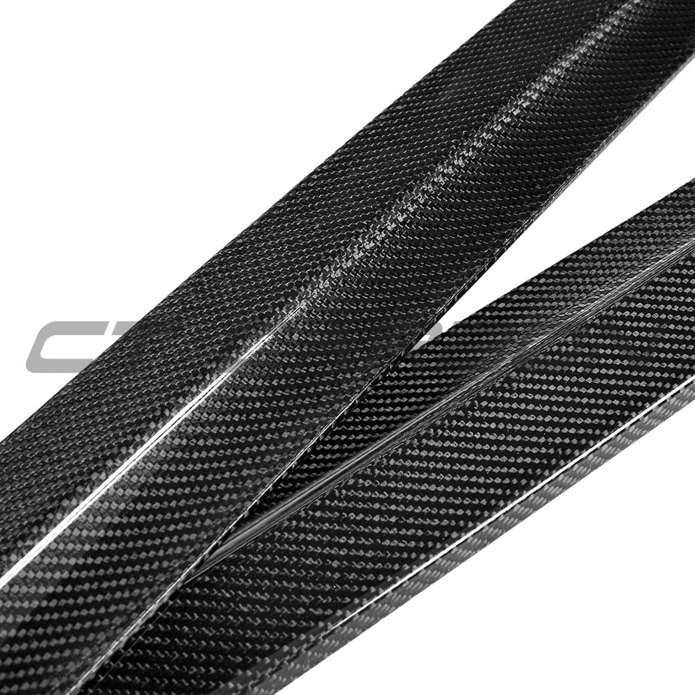 BMW G30 5 Series carbon fibre side skirts kit by CT Carbon, featuring sleek MP style design for enhanced vehicle appearance.