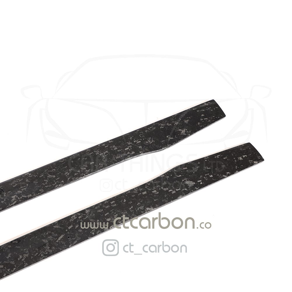CT Carbon forged carbon fiber side skirts for Mercedes C63/C63S W205 coupe and saloon, D-style, sporty and sleek design.