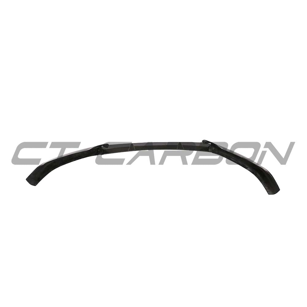 Carbon fibre splitter for Audi A5 S5 B9 (2017-2021) by CT Carbon, shown installed on front bumper with sleek, aerodynamic design.