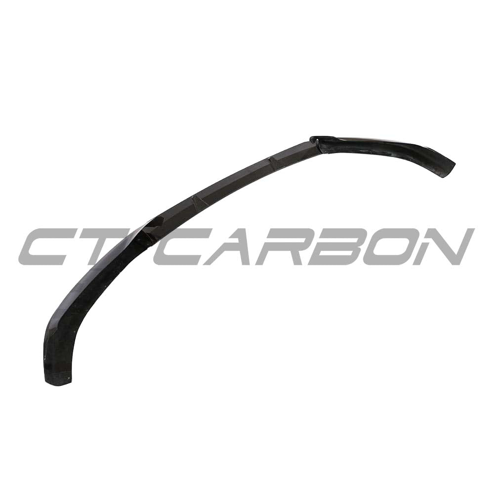 Carbon fibre splitter for Audi A5 S5 B9 (2017-2021), CT Carbon brand, shown installed on front bumper for enhanced aerodynamics.