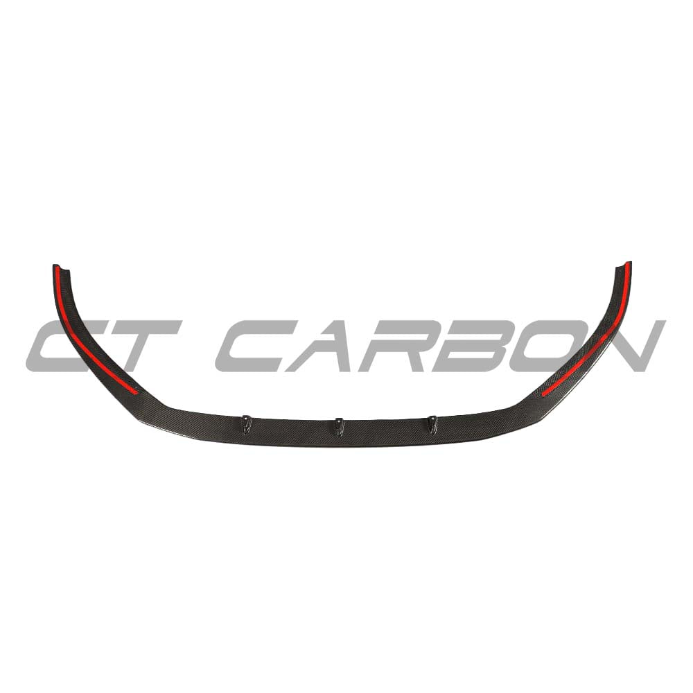 Full carbon fibre kit for Audi RS3 8V saloon by CT Carbon, includes splitter and side skirts with detailed carbon finish.