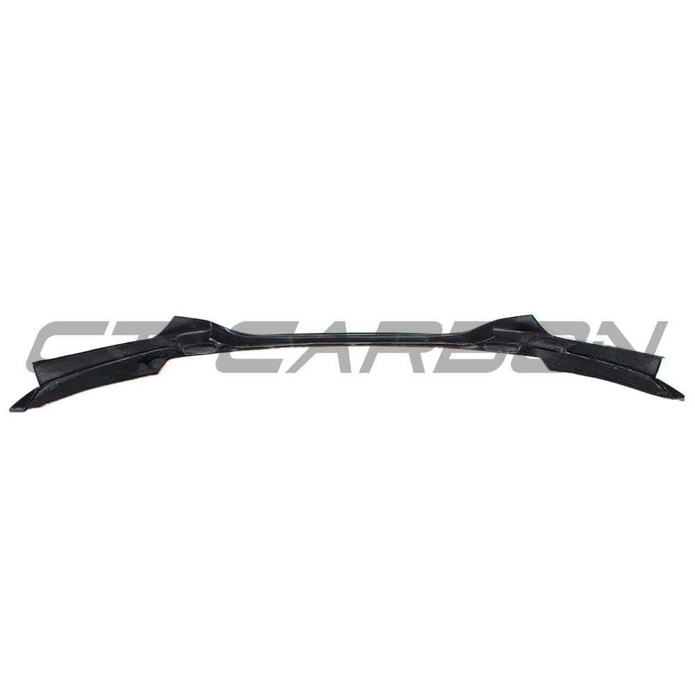 BMW F22 2 Series M Sport carbon front lip splitter kit by CT Carbon, showing textured full carbon fiber front lip attachment.