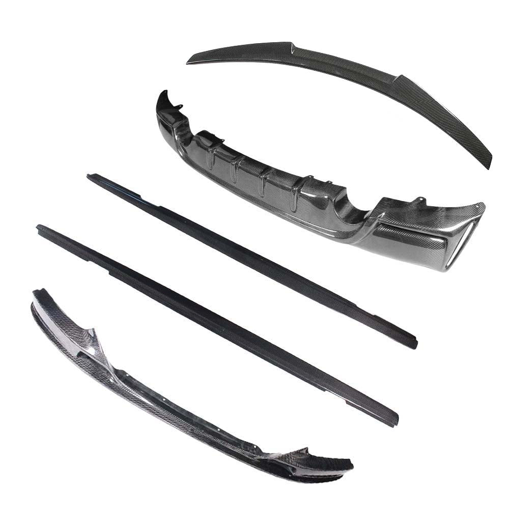 BMW F22 2 Series 2014-2020 CT Carbon full carbon fibre front lip splitter kit with sporty design and OEM fitment.