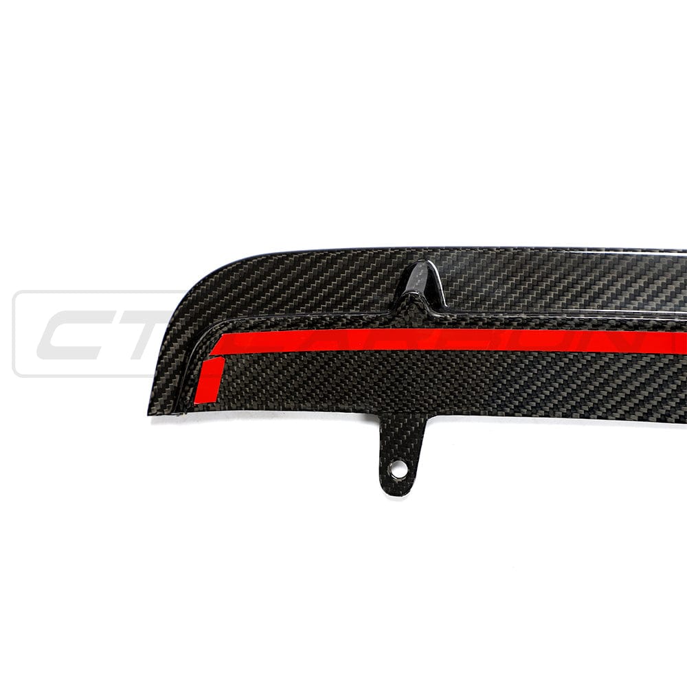BMW F90 M5 2017+ CT Carbon fiber middle splitter, S-style, designed for enhanced aerodynamics and sporty appearance.