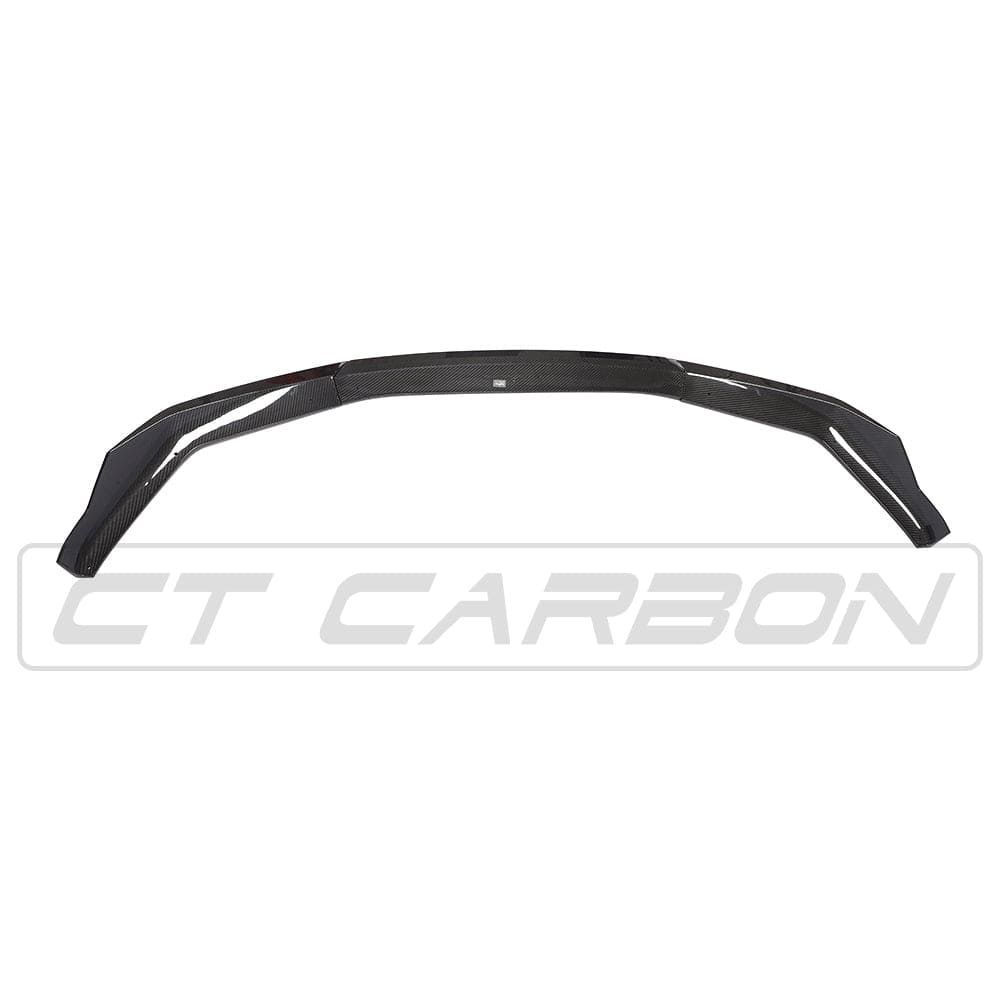 BMW F90 M5 & M5C 2020-2025 CT Carbon fiber splitter, V1, with MP style design, enhances aerodynamic performance.