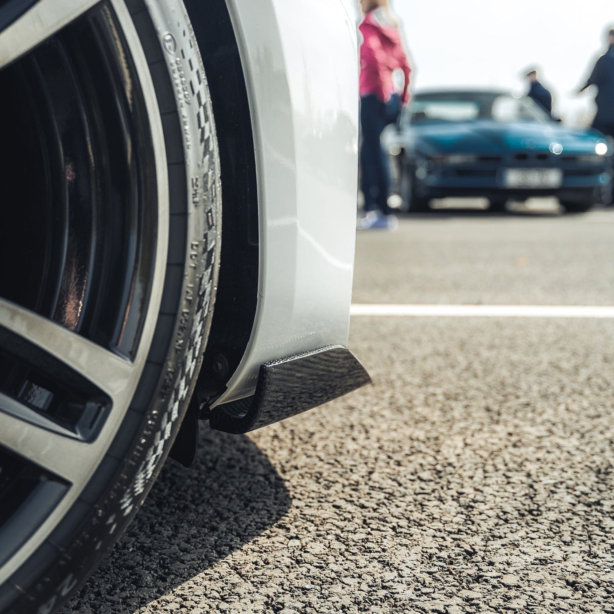 BMW M2 F87 Carbon Fibre Splitter by CT Carbon, V6 style, showing the sleek carbon fiber design on the front splitter.