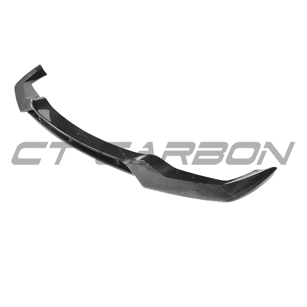 BMW M2 F87 N55 car with CT Carbon V3 carbon fibre splitter installed on the front bumper.