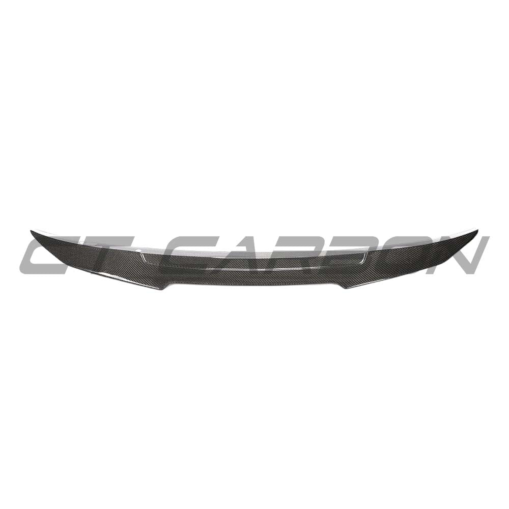 Carbon fibre spoiler for Audi A5/S5 B9 Coupe 2017-2021 by CT Carbon, showing sleek aerodynamic design on the rear of the vehicle.