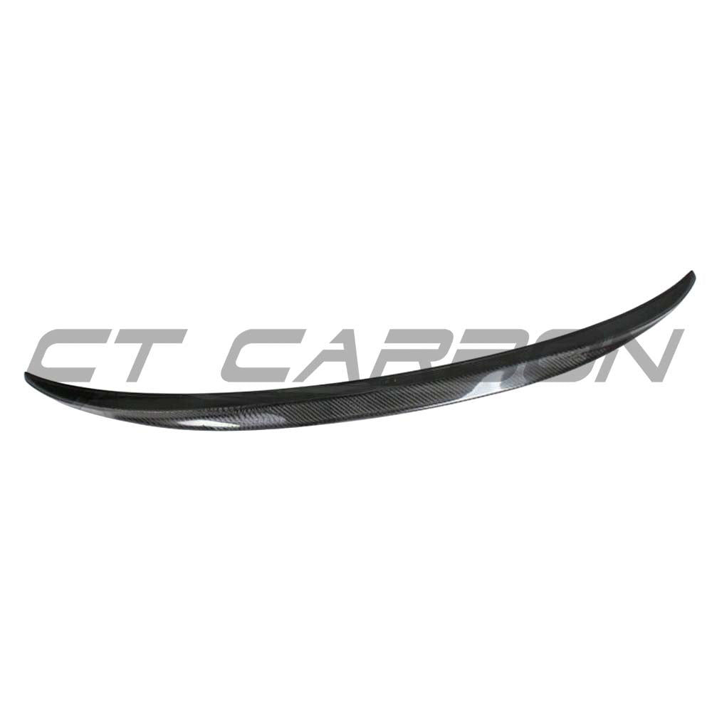 BMW F30 3 Series 2011-2019 full carbon fiber kit by CT Carbon, including rear spoiler and M-style accents on the car.