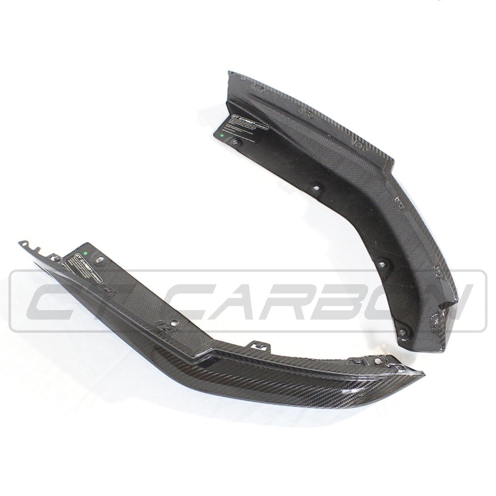BMW M4 G82 G83 carbon fiber rear bumper corners by CT Carbon, OEM-style vehicle accessories for enhanced aerodynamics.