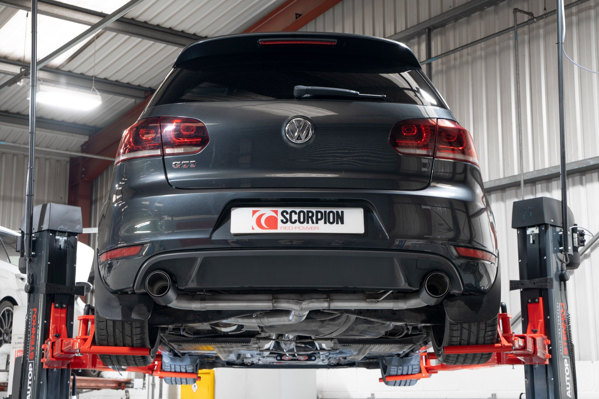 Scorpion Volkswagen Golf Mk6 Gti 2.0 Tsi & Edition 35 Resonated Cat-Back Exhaust - rear detail view