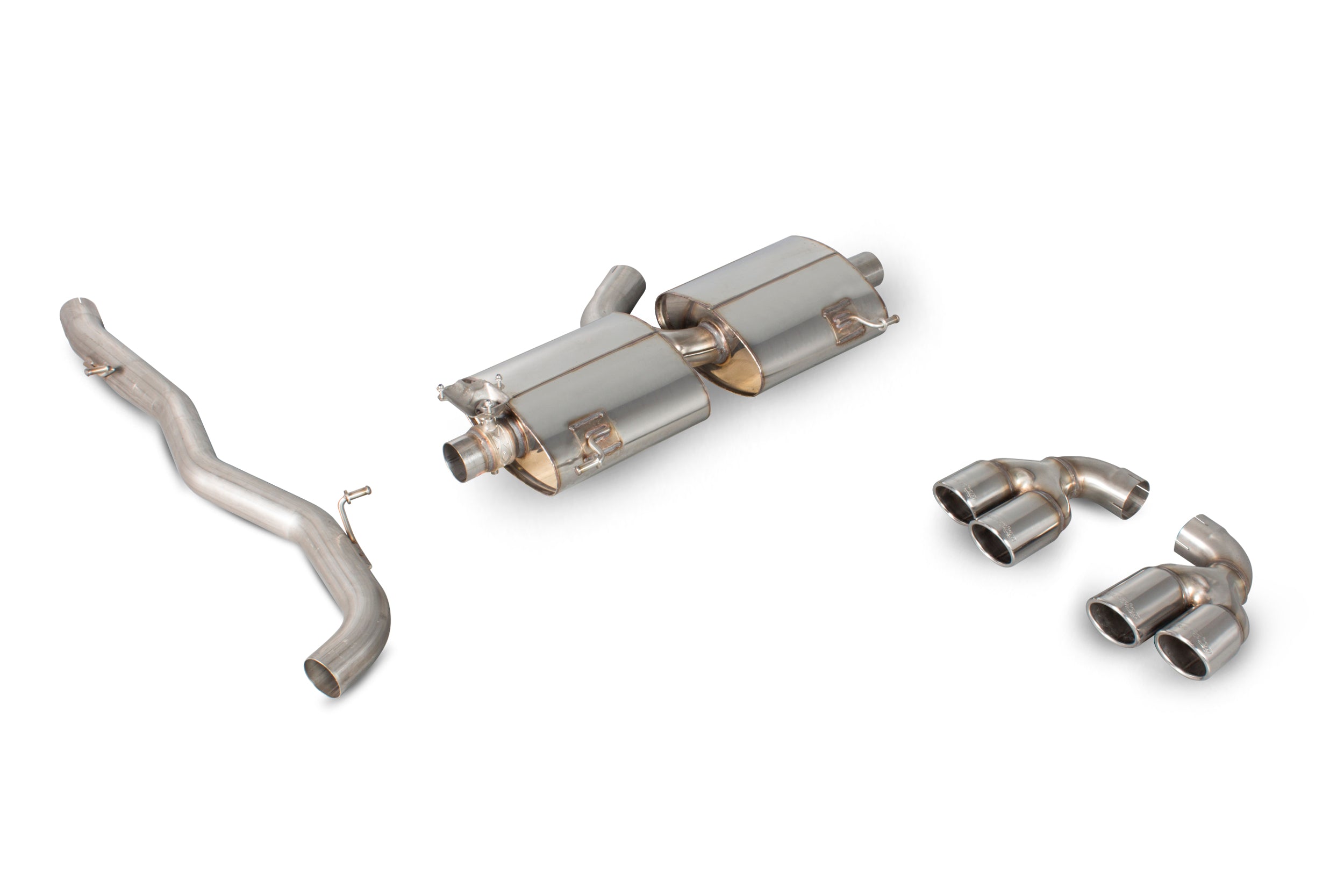Scorpion Audi S1 2.0 TFSI quattro Non-Res Cat-Back Exhaust - rear detail view