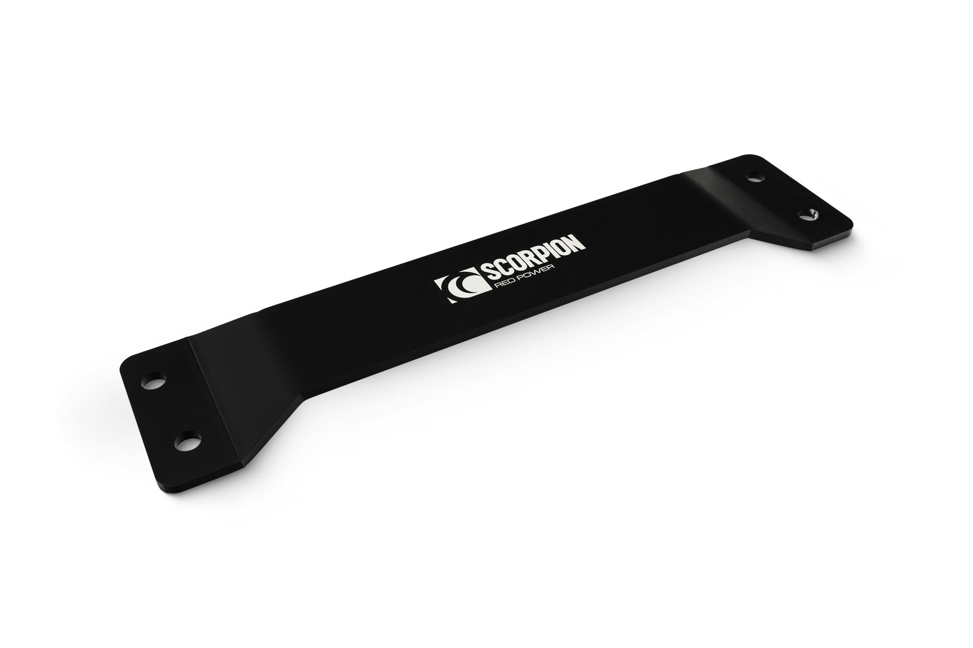 Scorpion Audi RS3 8P exhaust tunnel brace, metal component for exhaust stability, with visible mounting points and polished finish.