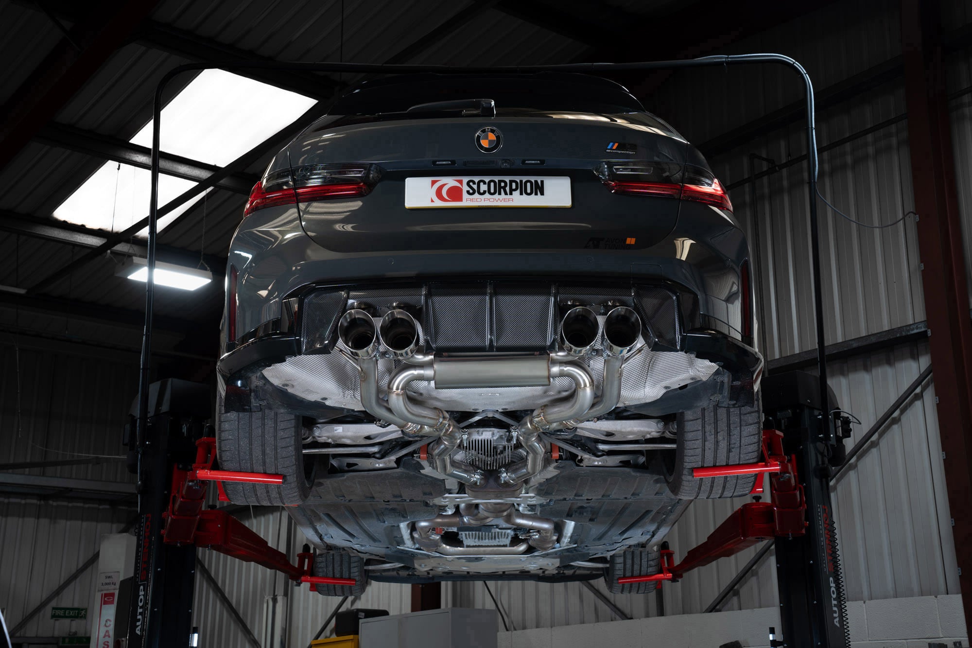 Scorpion BMW 3 Series G80 G81 G82 Exhaust Mid Pipe - rear detail view