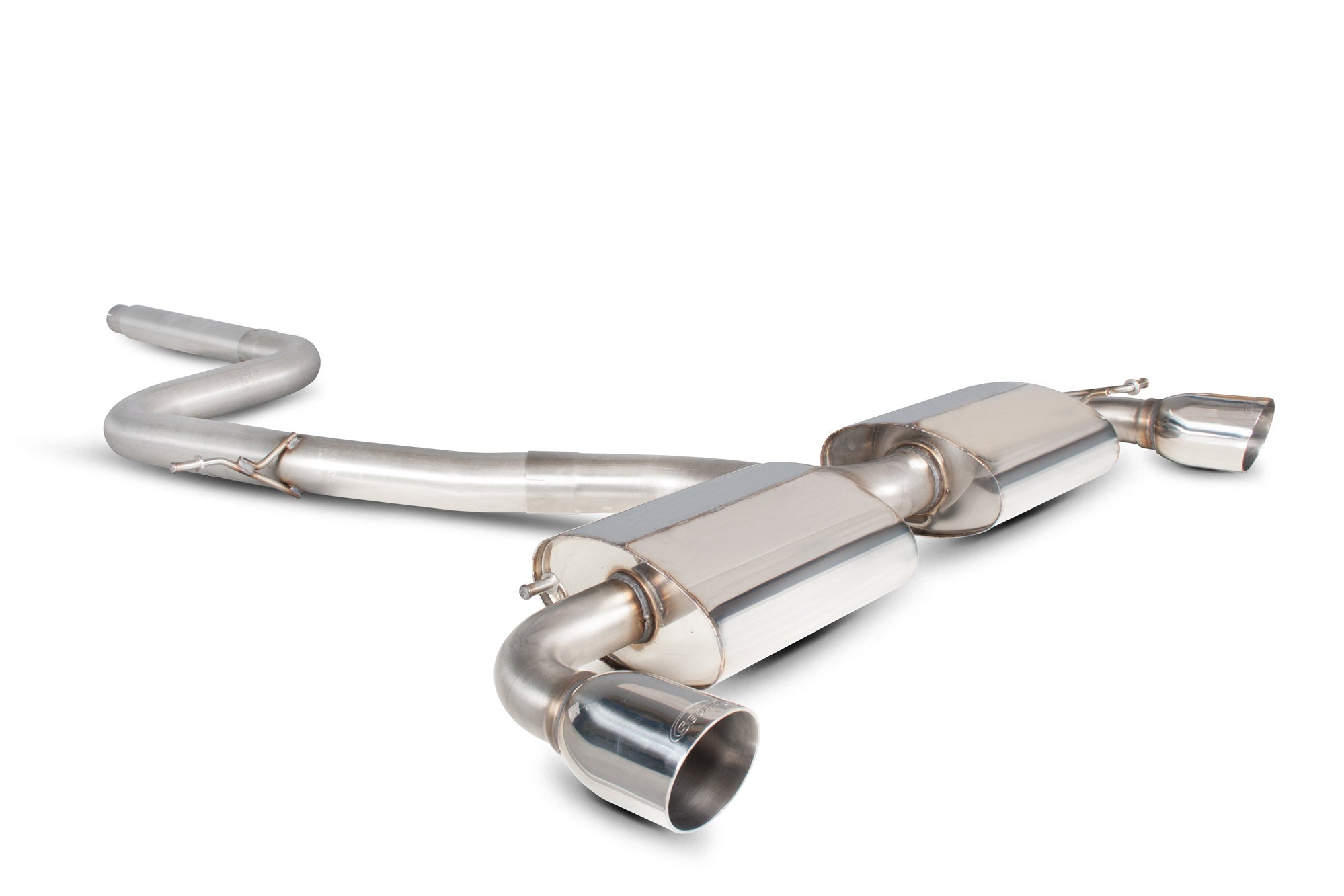 Scorpion Volkswagen Scirocco R Non-Res Cat-Back Exhaust - product view - Polished Daytona 100mm