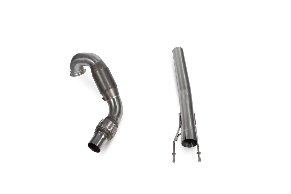 Scorpion Volkswagen Polo Gti 1.8T sports cat downpipe with high flow catalyst, exhaust component for improved performance.