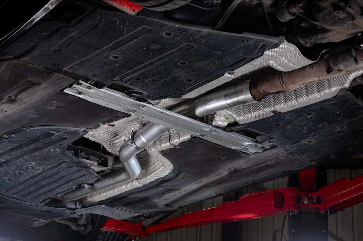 Scorpion Exhausts BMW G20 G21 330i GPF delete pipe, designed for saloon and touring models, showing the metal pipe and fittings.