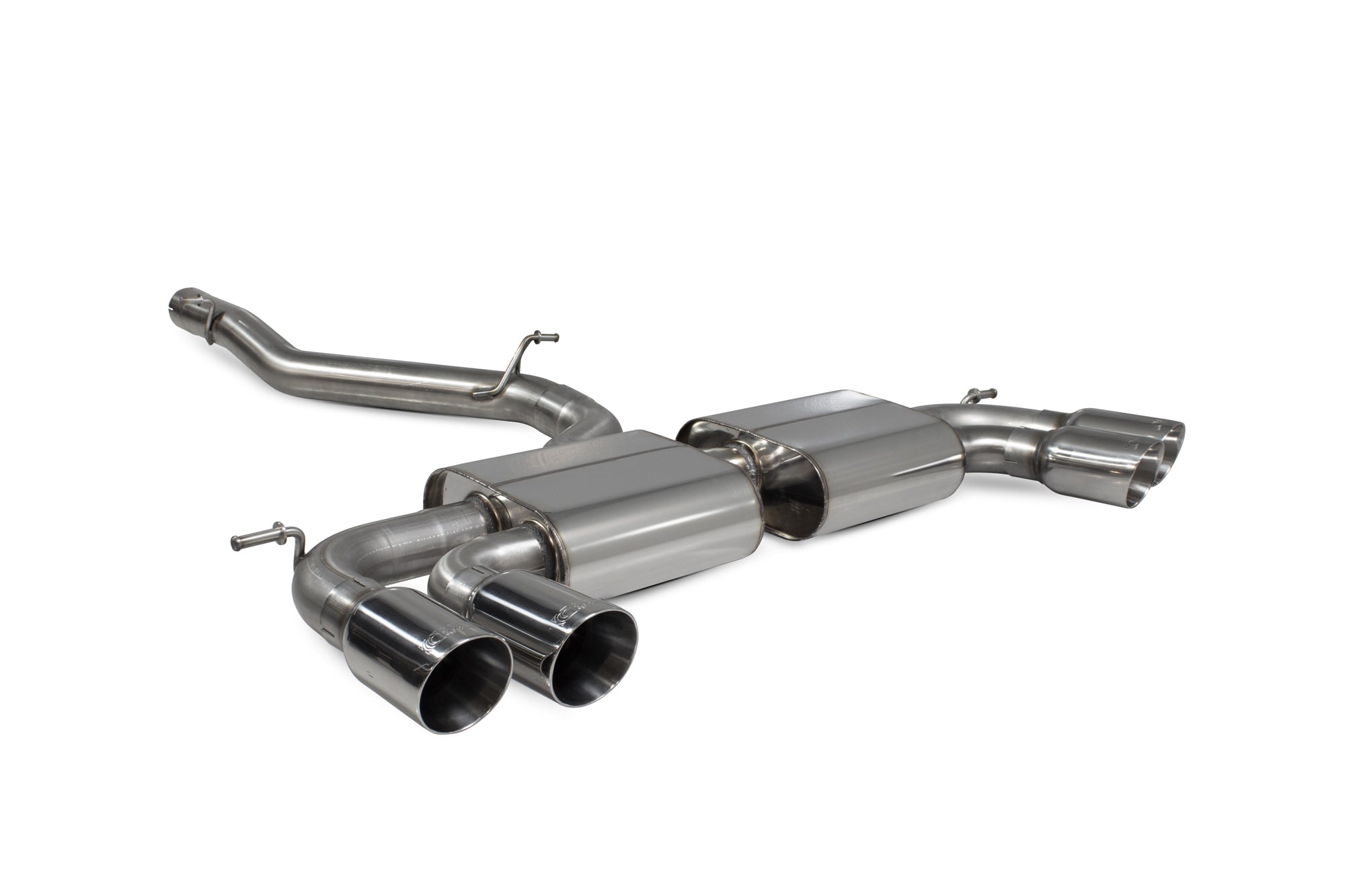 Scorpion Volkswagen Golf R MK8 8.5 GPF Model Non-Res GPF-Back Exhaust - product view - Polished Daytona 114mm