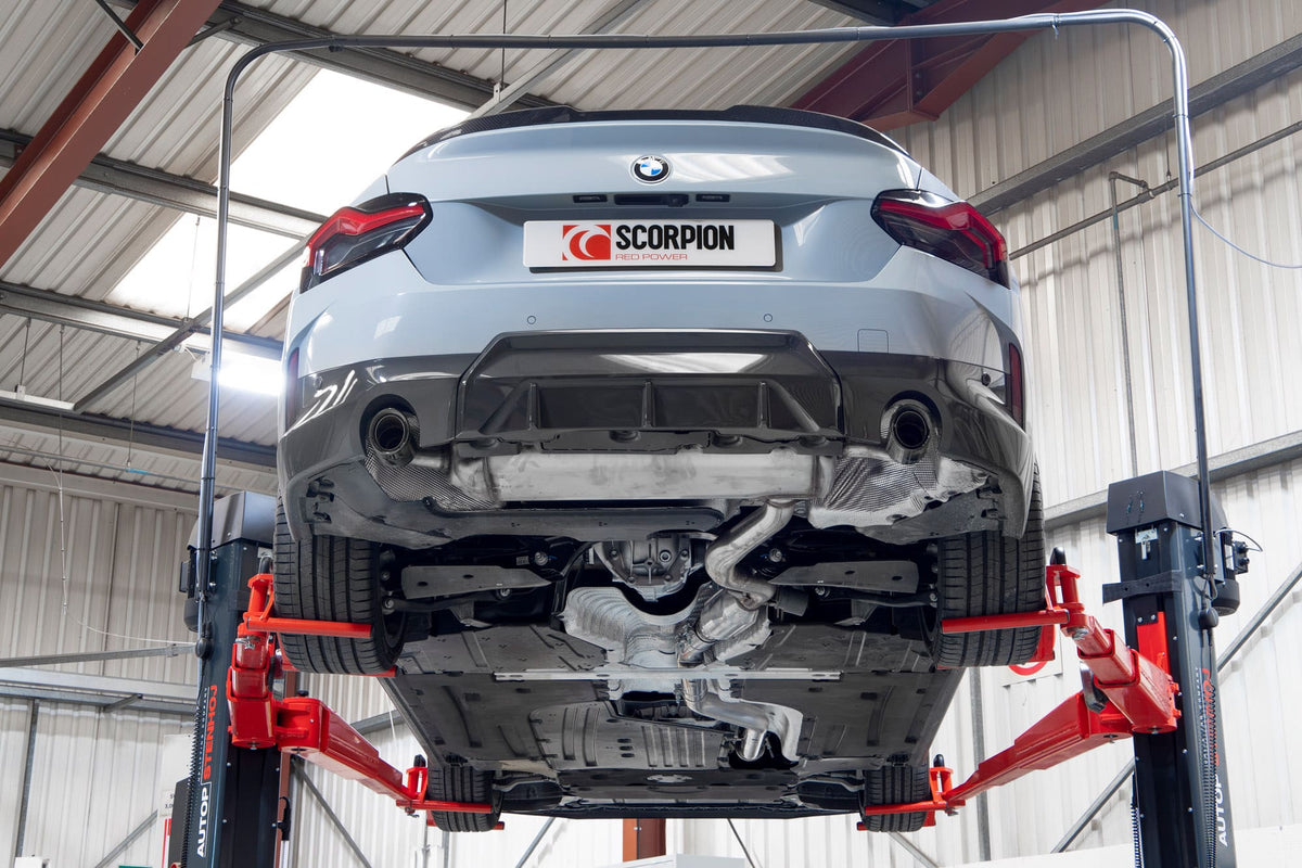 Scorpion BMW 220i G42 GPF Delete Pipe showing a sleek stainless steel exhaust component for GPF removal.