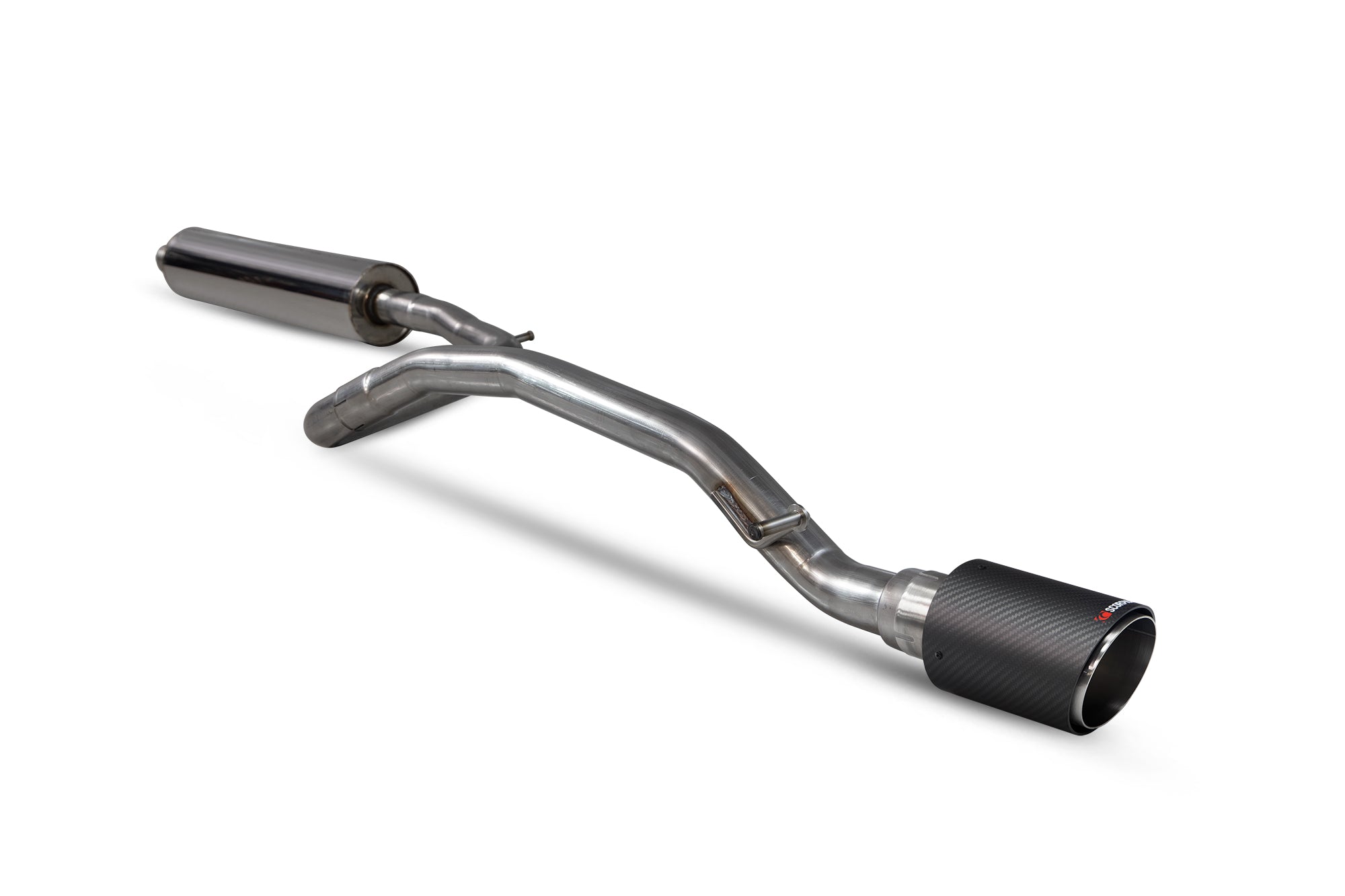 Scorpion Volkswagen UP! GTI UP! TSI Resonated Cat-Back Exhaust - product view - Carbon Fibre Ascari 90mm