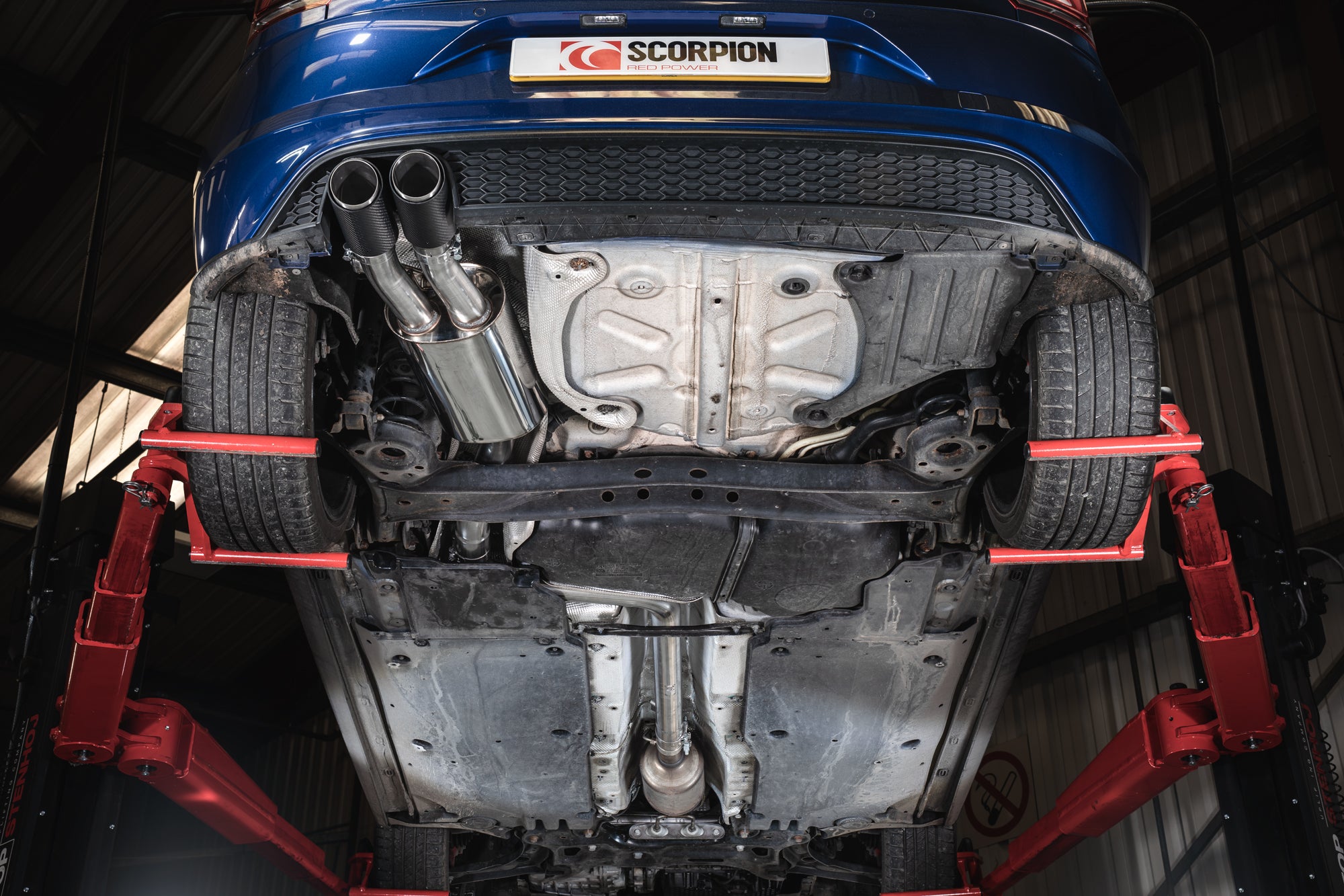 Scorpion Volkswagen Polo GTI AW Pre Facelift GPF model Non-Res GPF-Back Exhaust - rear detail view