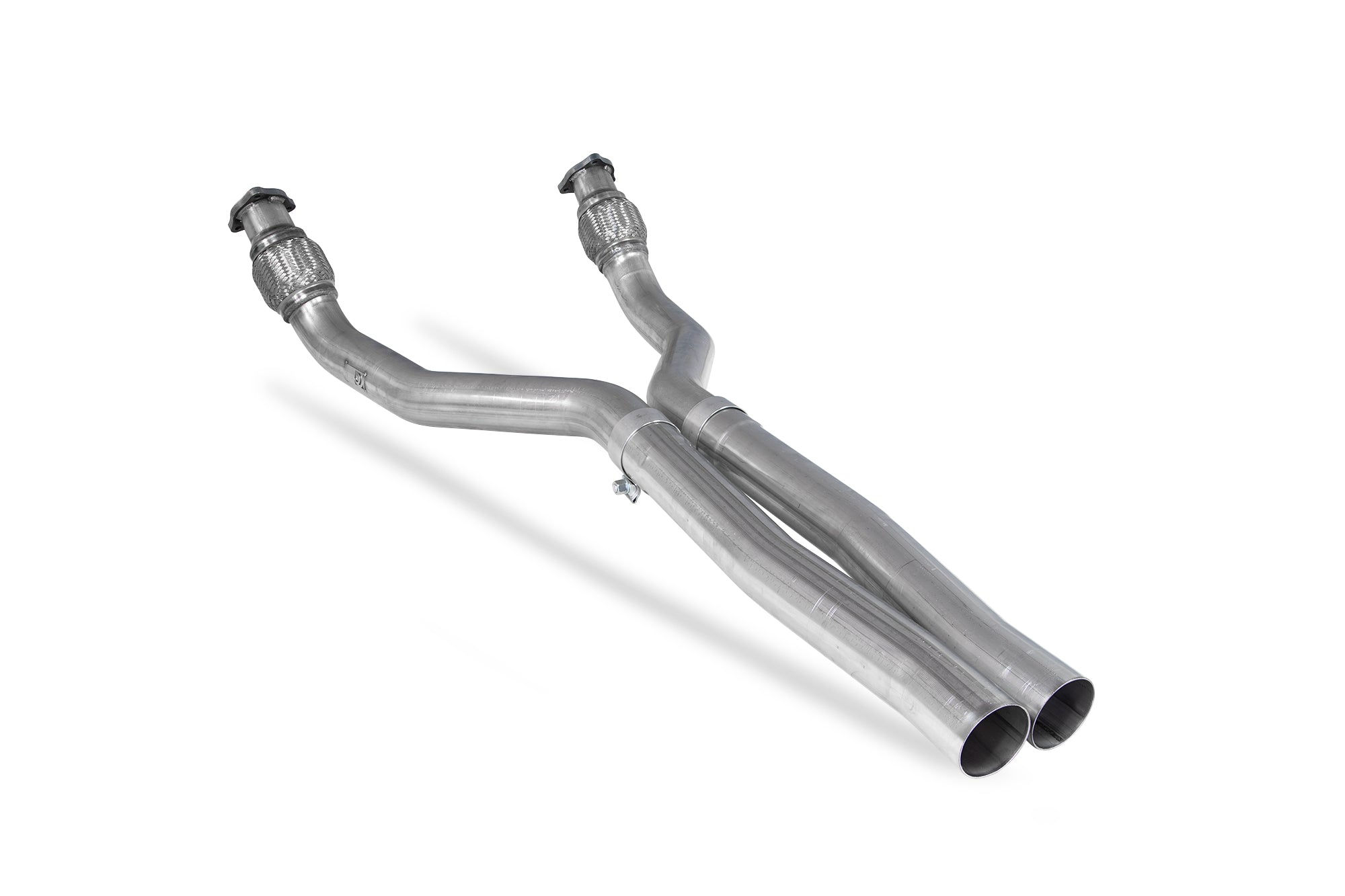 Scorpion Exhausts resonator delete pipe for Audi RS6 C7 Avant, RS7, S6, and S7 C7 models, shown installed on the vehicle.