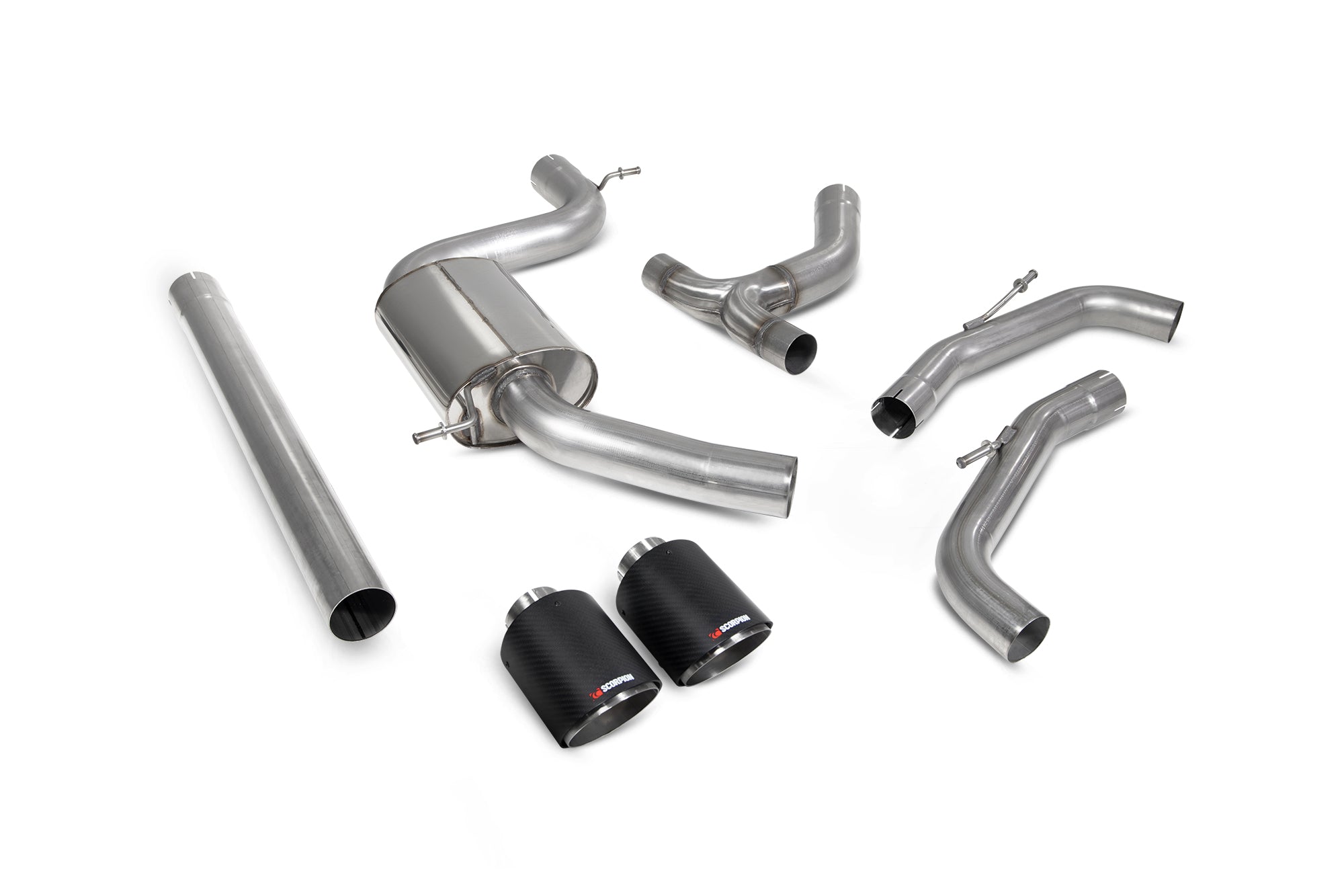 Scorpion Volkswagen Golf MK8 MK8.5 GTI Non-Res GPF-Back Exhaust - rear detail view