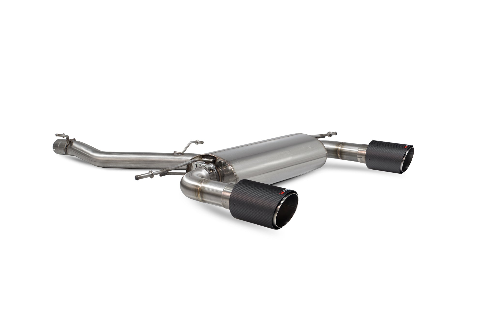 Scorpion Audi TT Mk3 MK3 2.0 Non-Res Cat-Back Exhaust - product view - Carbon Fibre Ascari 100mm