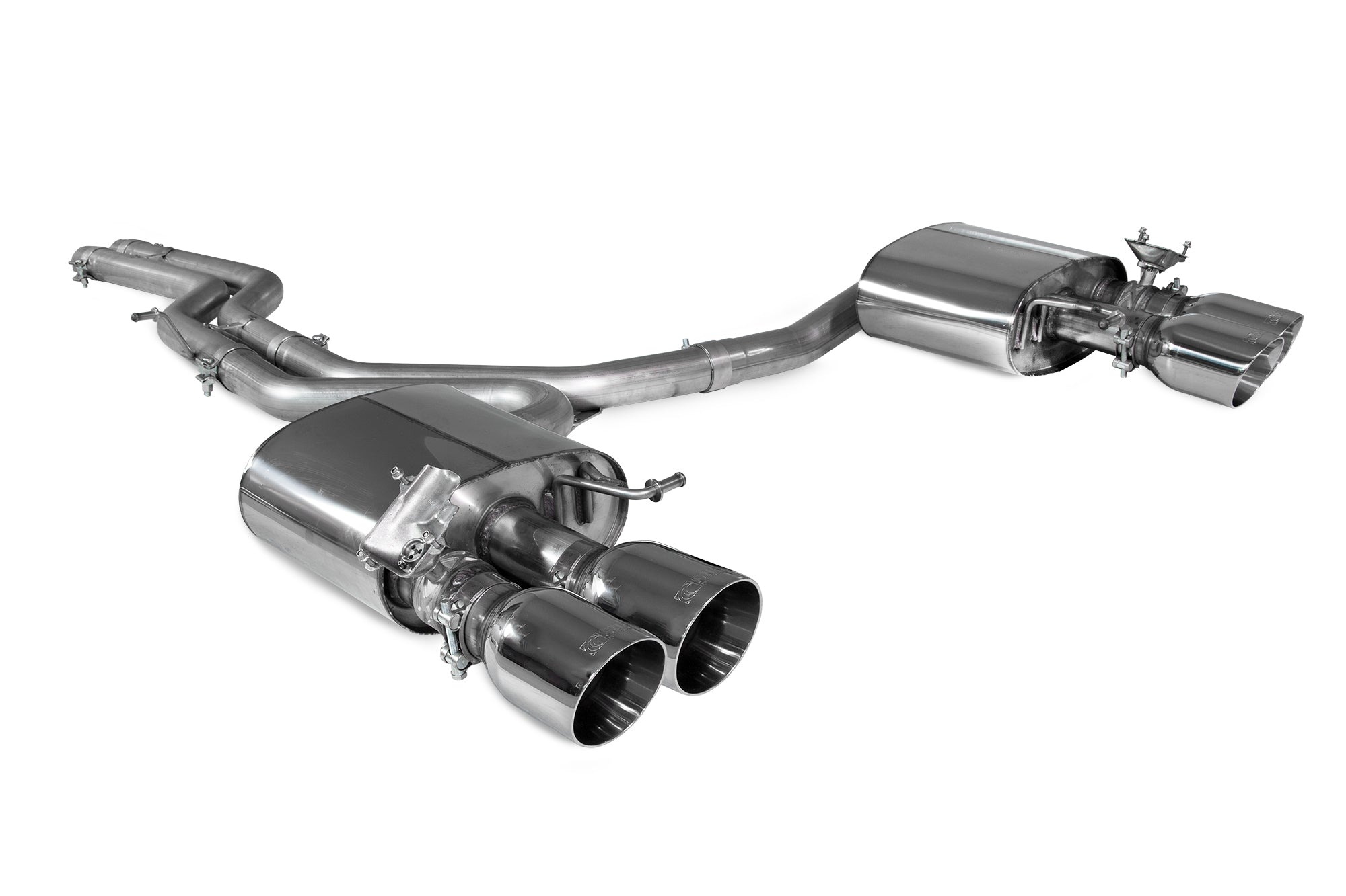 Scorpion Audi S4 B9 3.0T Non-Res Half Exhaust System - product view - Polished Daytona 100mm