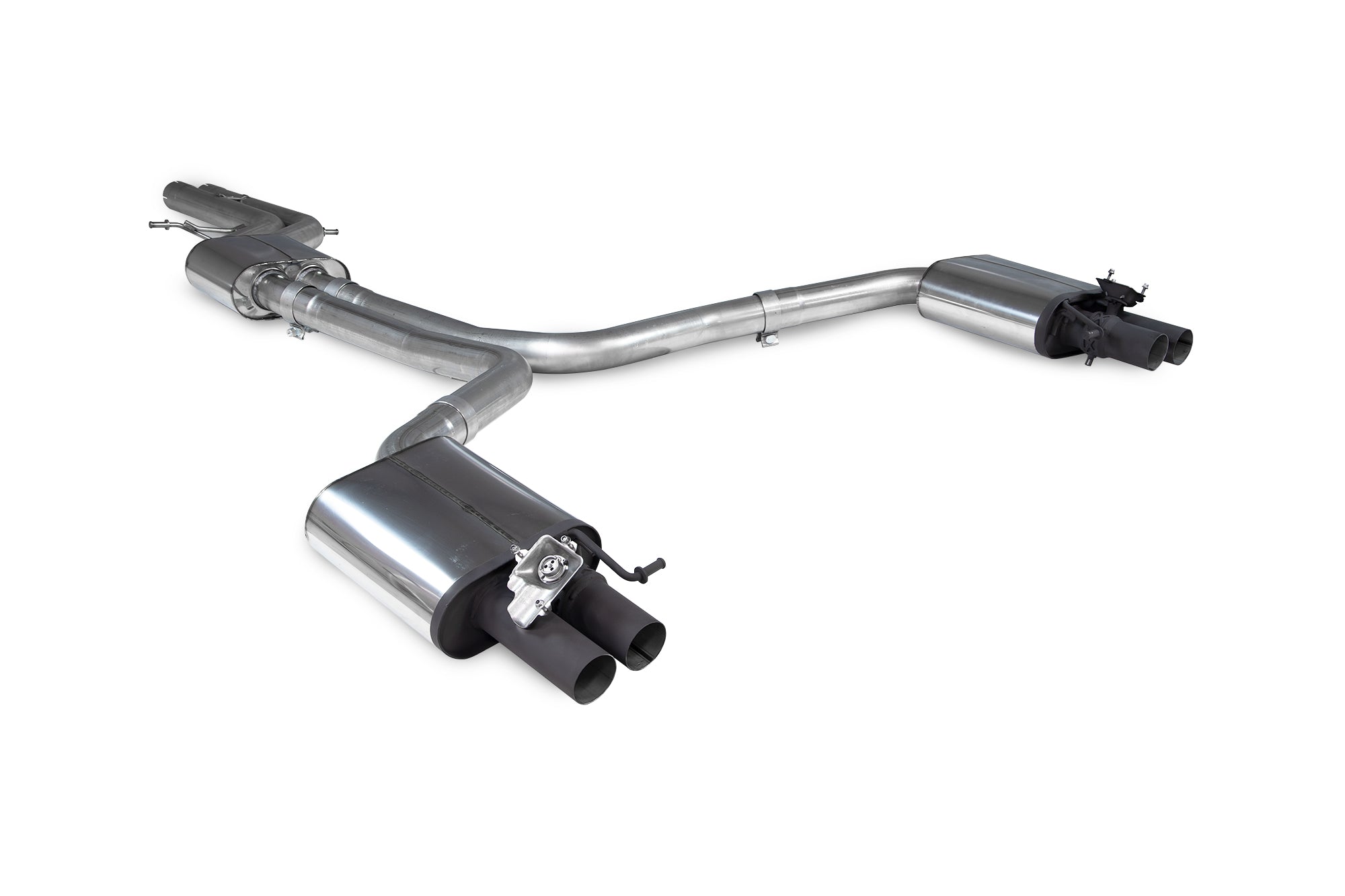 Scorpion Audi RS6 C7 Avant and RS7 C7 resonated half exhaust system with polished stainless steel tips.